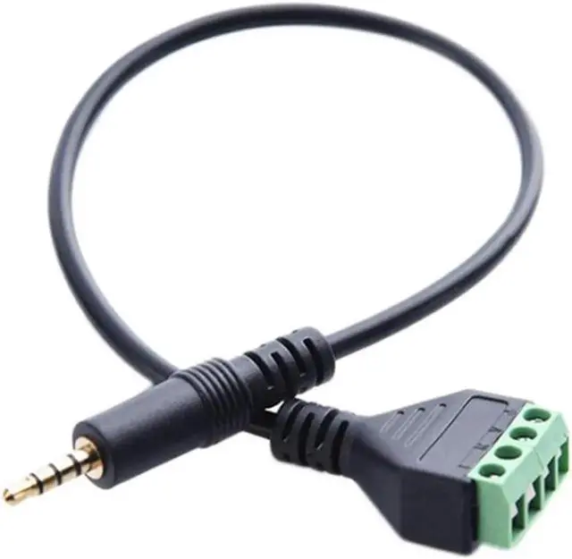 Main image of Aomoproing 3.5mm Screw Terminal Adapter Speaker Cable 4-Core Stereo TRRS Male Hole to AV 4 Screw Terminal Balun Connector Cable
