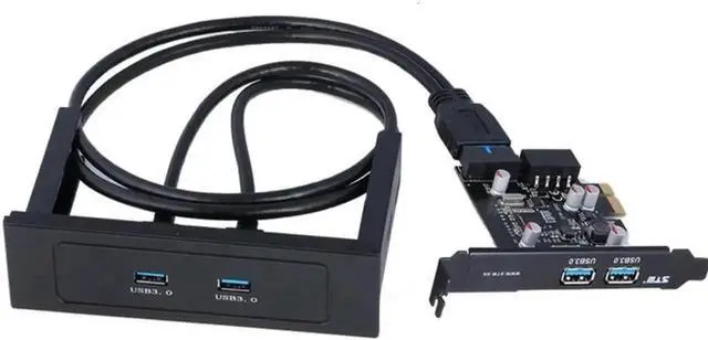 Main image of FOR 4-Port USB 3.0 HUB To PCI-E Card Express Expansion Card Adapter 5Gbps 3.5 floppy bay win10