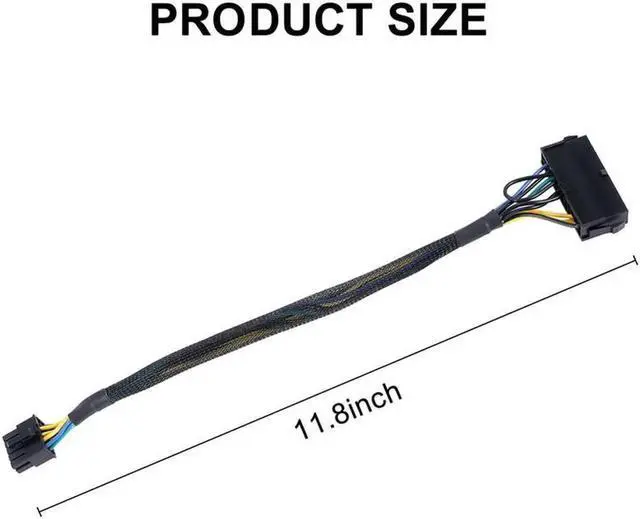 Main image of Aomoproing 24 Pin to 10 Pin ATX PSU Main Power Adapter Braided Sleeved Cable for for PC and Servers 12-Inch(30cm)