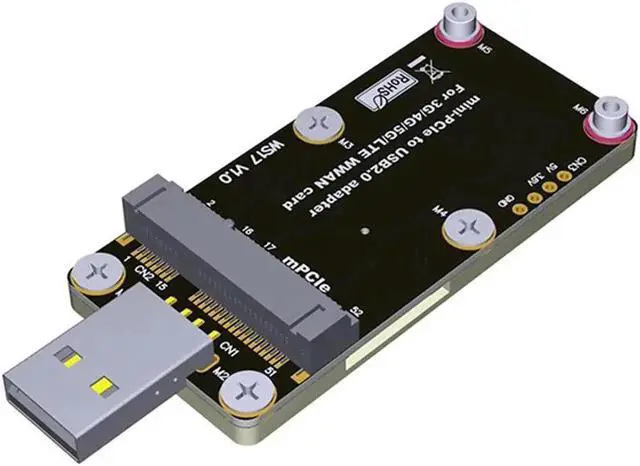 Main image of Aomoproing FOR Mini-Pcie To USB2.0 Adatper For 3G/4G/5G WWAN Card With SIM Dual Card Slot High Speed MPCIE To USB 2.0 Riser Card