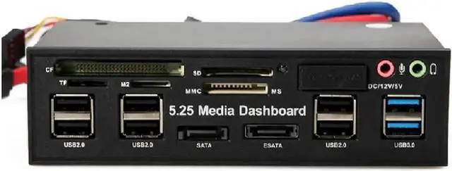 Main image of Aomoproing 5.25"PC Media Dashboard Multi-Function Front Panel 2-Port USB 3.0 +6-Port + USB2.0 All In 1 Card Reader + eSATA+ SATA+Auido Port