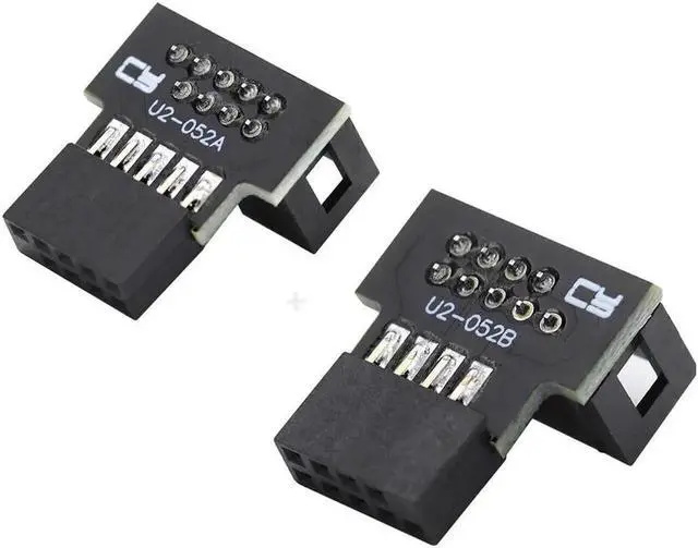 Main image of Aomoproing FOR 1set Down Up Angled 90 Degree Male to Female USB 2.0 10Pin 9Pin Header for Motherboard Extension for Adapter