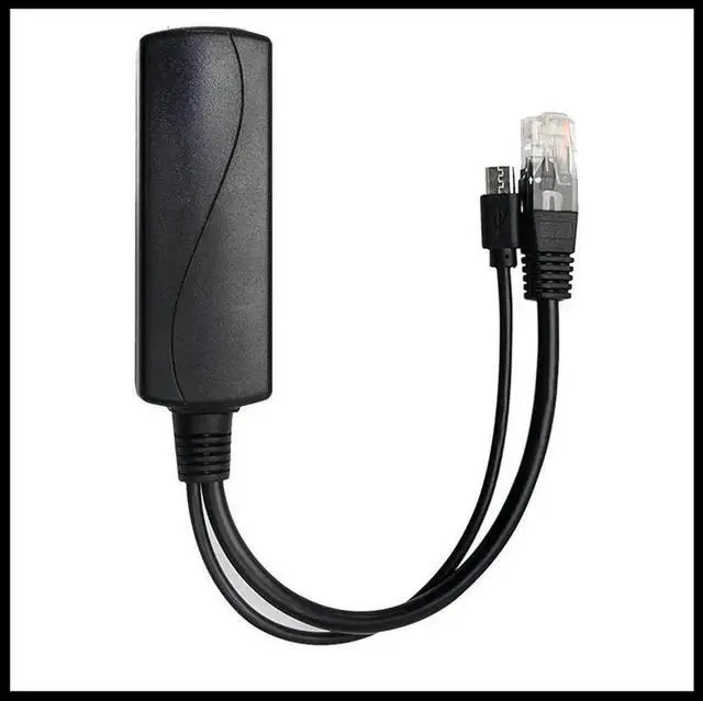 Main image of Aomoproing 100M PoE Splitter 5V 2.4A IEEE802.3Af PoE Splitter Cable Micro-USB Interface for Raspberry Pi