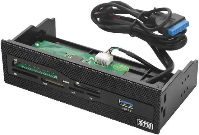 Alt view image 2 of 2 - Aomoproing FOR 3061 Card Reader 5.25 inch Internal Multi-Function Dashboard Front Panel USB3.0 Port CF XD MS M2 TF SD smart card reader