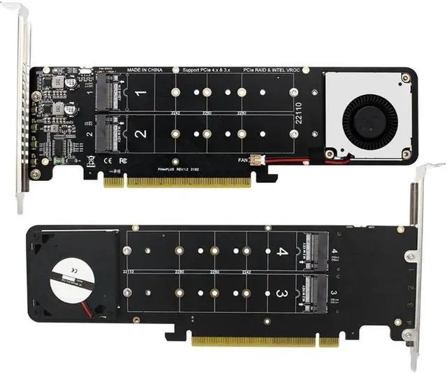 Main image of Aomoproing NVMe SSD Expansion Card NVMe PCIe RAID Adapter 4 Ports NVME SSD To PCI-E 4.0 X16 Expansion Card