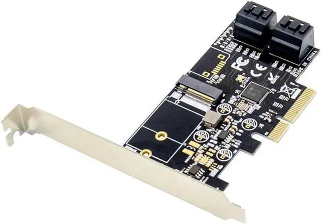 Main image of Aomoproing PCI-E X4 To M.2 Key B NVMe SSD & 4 Port SATA3.0 Adapter Expansion Card NGFF Adapter Card JMB585 Chipset 6Gbps gen3 4 port sata 3