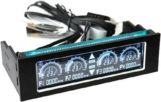 Main image of Aomoproing &wholesale 1PCS/lot LCD 5.25"media dashboard VFD touch screen 4 channel fan speed controllers in retail package