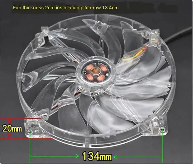 Alt view image 4 of 4 - Aomoproing For TT 17cm 170mm Chassis Fan Ultra-Quiet Computer Cooling Ventilating Fan 17020 Led Blue Light Fan 170x170x20mm