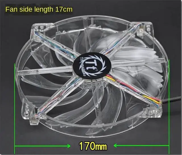 Alt view image 2 of 4 - Aomoproing For TT 17cm 170mm Chassis Fan Ultra-Quiet Computer Cooling Ventilating Fan 17020 Led Blue Light Fan 170x170x20mm