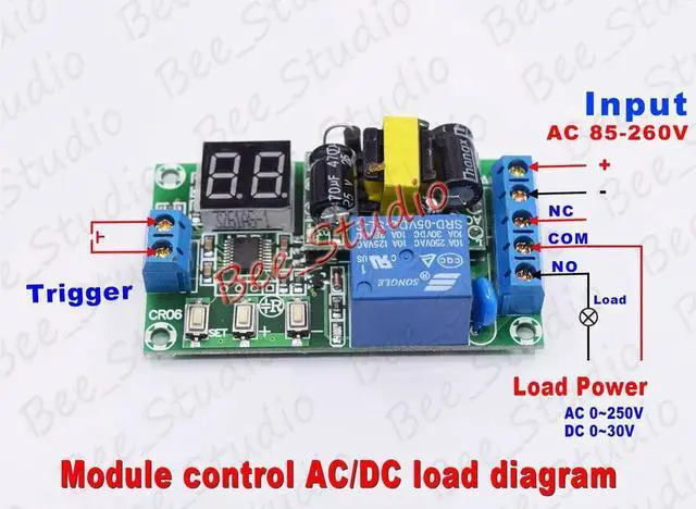 Alt view image 3 of 3 - Aomoproing AC 110V 220V 230V Digital LED Cycle Delay turn ON/OFF Switch Timer Relay Module 8 modes