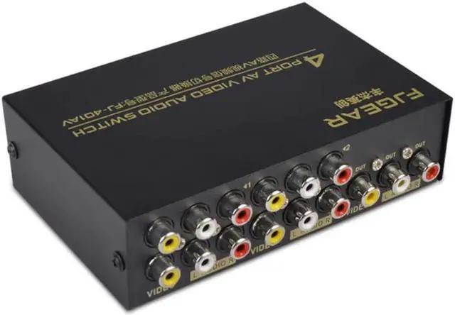Alt view image 2 of 2 - Aomoproing AV Switch Box 4 in 1 out AV Audio Video Signal Composite for HDTV LCD DVD 3 RCA Switcher 4 to 1 Selector