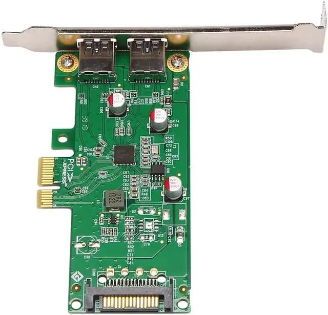 Alt view image 4 of 5 - Aomoproing PCIex1 to Type-A Dual-Port USB Expansion Desktop PCIE to Four-Port USB 3.0 Adapter Card
