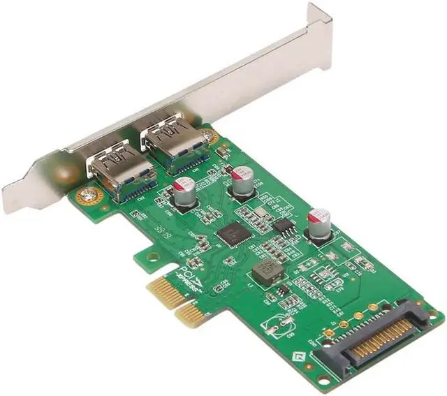 Alt view image 2 of 5 - Aomoproing PCIex1 to Type-A Dual-Port USB Expansion Desktop PCIE to Four-Port USB 3.0 Adapter Card