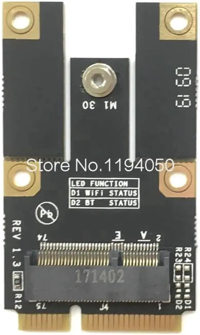 Alt view image 2 of 3 - Aomoproing NGFF M.2 Key A Wifi Bluetooth Card to Mini PCI-E Converter Adapter for Intel 7260 7265 8260 8265 9260 9560 AX200
