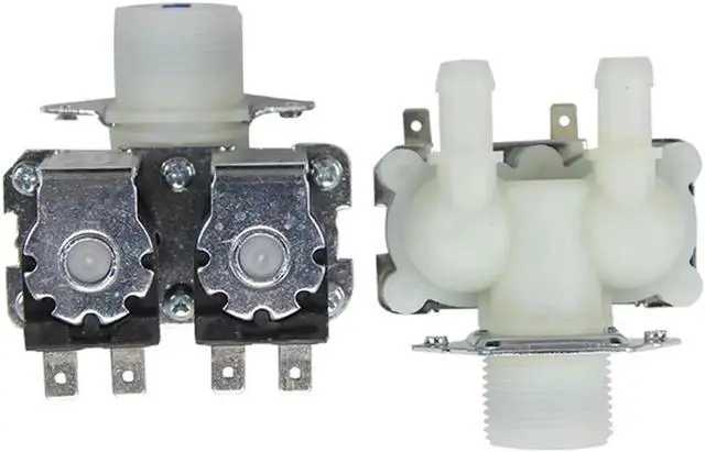 Alt view image 3 of 4 - Aomoproing 1PC 3-Way Solenoid Valve FPS180A Replacement Dual Head Water Inlet Valve For LG/ Midea/Little Swan/ Haier Drum Washing Machine