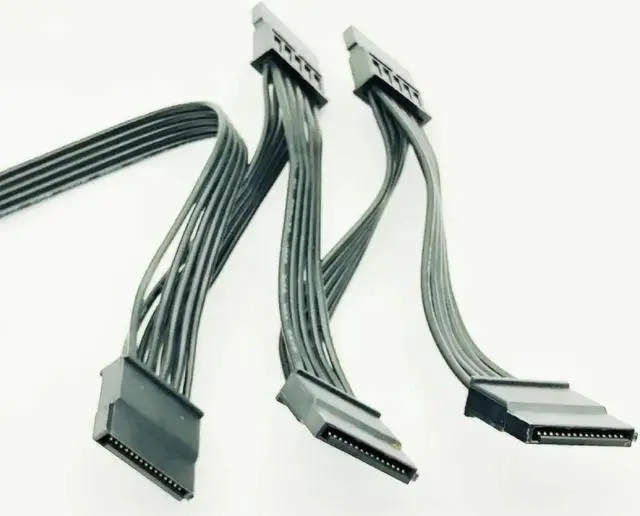 Alt view image 3 of 3 - Aomoproing 10PCS SATA Power Cable for HDD 15Pin SATA male to 5-ports SATA female SATA Computer Hard Drive Cable HDD Cage Caddy Power Cable