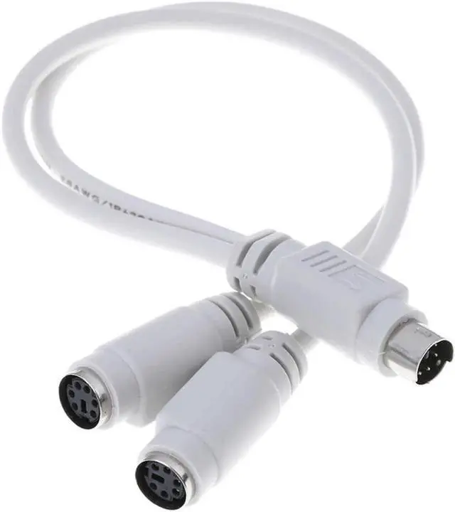 Main image of Aomoproing Motherboard PS2 PS/2 Splitter Adapter Cable 6Pin Mini Din Male to 2 Female for Mouse Keyboard Card Reader Laser Scanner