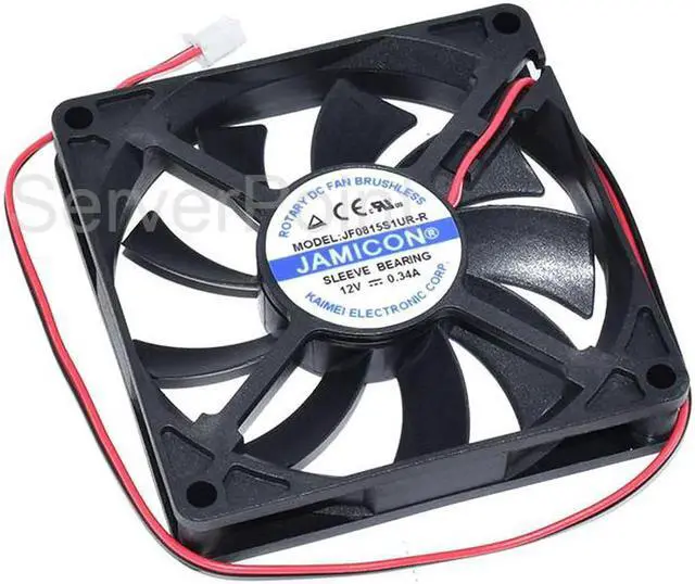 Alt view image 4 of 4 - Aomoproing Genuine JF0815S1UR-R DC 12V 0.34A 80x80x15mm Two Pins Cooling Fan