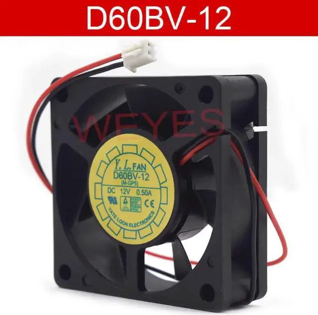 Main image of Aomoproing For D60BV-12 DC 12V 0.50A 60*60*25 6CM 2 wire double ball cooling fan