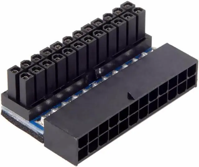 Alt view image 2 of 3 - Aomoproing ATX 24Pin Female to 24pin Male 90 Degree Power Adapter Mainboard Motherboard for Desktops PC Supply