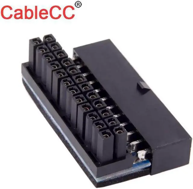 Main image of Aomoproing ATX 24Pin Female to 24pin Male 90 Degree Power Adapter Mainboard Motherboard for Desktops PC Supply