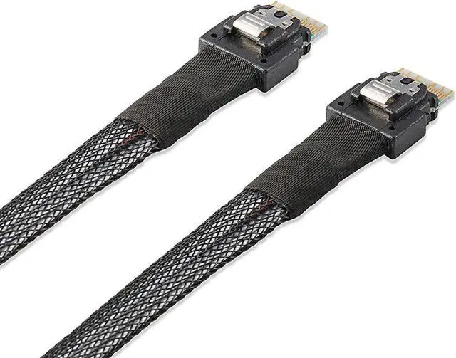 Alt view image 2 of 3 - Aomoproing Slim SAS 38P SFF-8654 to SFF8654 / MINI SAS 38P SFF-8654 to SFF-8643 12Gbps Server Hard Drive HDD Data Transmission Cable 50cm