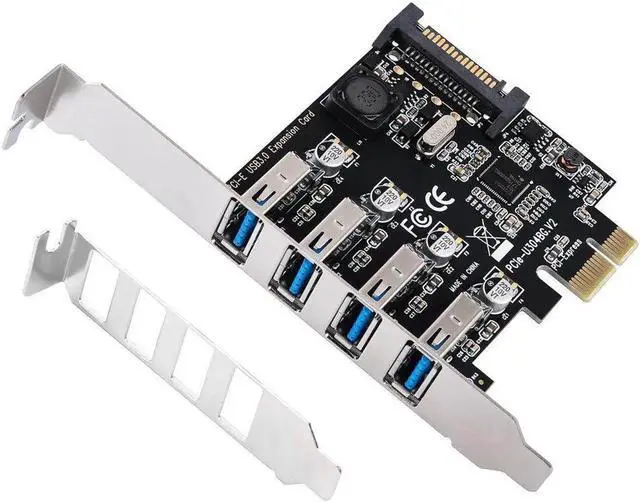 Main image of Aomoproing 4 Ports USB 3.0 to PCI Express Expansion Card USB 3.0 PCI-e Controller Hub for Desktop PC with 8 cm Low Profile Bracket