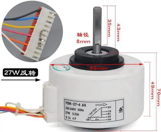 Main image of Aomoproing air conditioner motor YDK-27-4 A6 D6 fan motor good working part