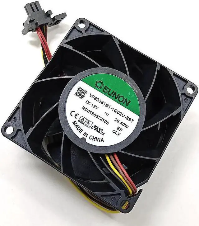 Alt view image 3 of 4 - Aomoproing 80mm High Speed Cooling Fan 12V VF80381B1-1Q02U-S9T 8038 8cm PWM Powerful Airflow Temperature Control Server Chassis Fan