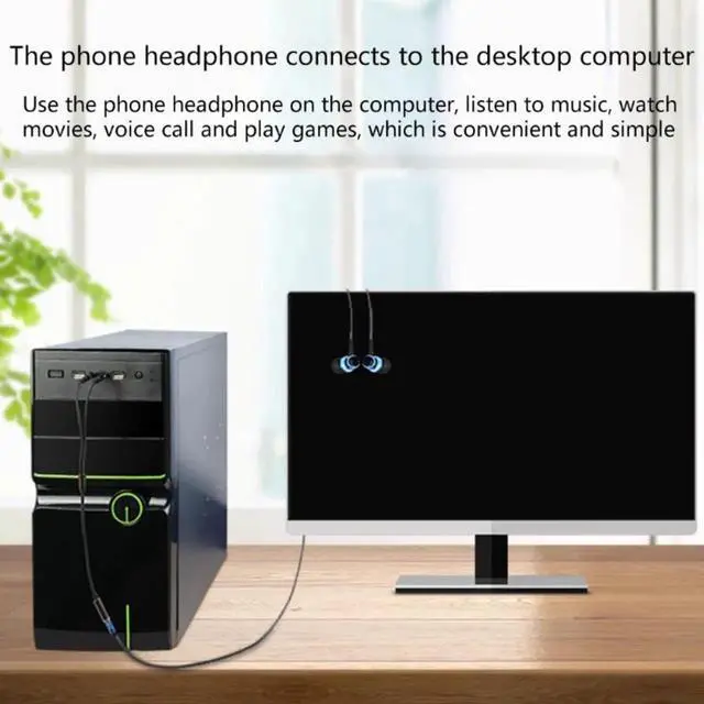 Alt view image 4 of 4 - Aomoproing 2 in 1 Headphone Line Universal Audio-Extend Adapter Cable for -hyperX Cloud II/Alpha-//Cloud Headphone