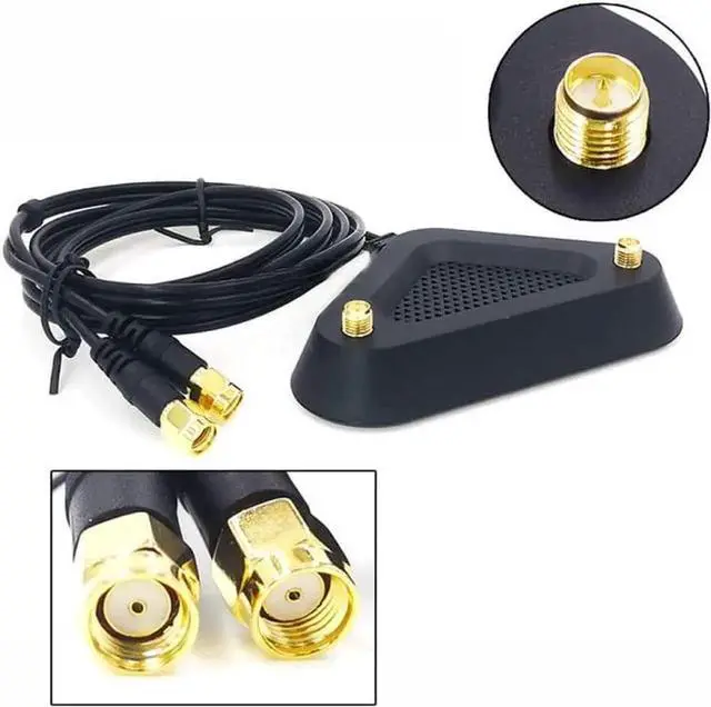 Alt view image 5 of 5 - Aomoproing 2-4G 5-8G Dual Band Antenna Extension Cable with Magnetic Base 8DB SMA Antenna for WiFi Router Wireless Network Card (Combo A)