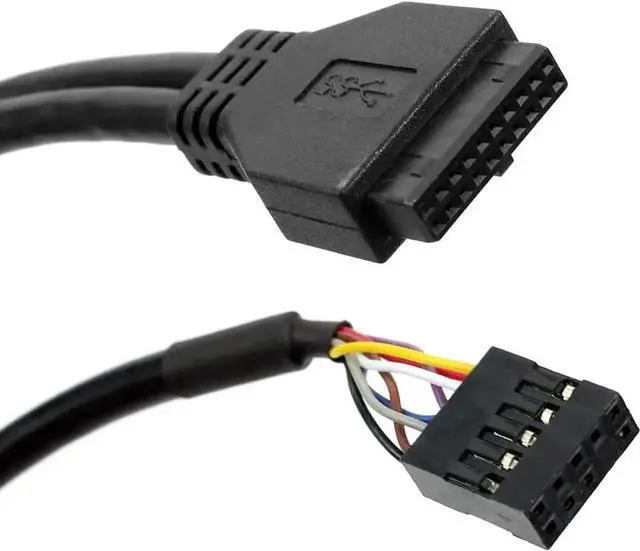 Alt view image 5 of 6 - Aomoproing 2Ports USB3.0 PC Front Panel Bracket 3.5 Floppy Bay 19Pin to USB 3.0 Hub HD Audio Earphone Mic Connector with Cable for Desktop (Silver White)