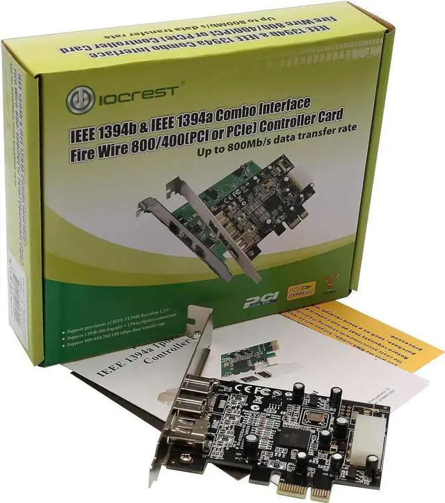 Alt view image 4 of 7 - Aomoproing Syba SY-PEX30016 3 Port IEEE 1394 Firewire 1394B & 1394A PCIe 1.1 x1 Card TI XIO2213B Chipset Requires Legacy Driver for Windows 8 10