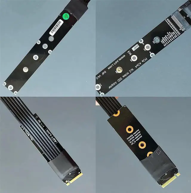 Alt view image 2 of 7 - Aomoproing ADT-LINK M.2 NVMe SSD to PCI Express 4.0 X4 Extension Cable Full Speed 64G/BPS Solid State Drive Riser Card Support SSD 2230 2240 2260 2280 22110 (30CM,R44SF 4.0)