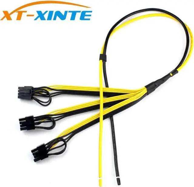 Alt view image 2 of 5 - Aomoproing XT-XINTE 5Pcs Power Supply Cable 1 to 3 6p+2p Miner Adapter Cable 8pin GPU Video Card Wire 12AWG+18AWG Cables for BTC Mining