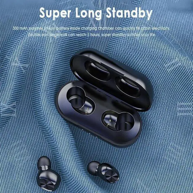 Alt view image 4 of 5 - Aomoproing Auriculares inalámbricos B5 TWS, audífonos intrauditivos estéreo binaurales con sensibilidad de 5,0 ± 3dB / 6 MW, frecuencia de 100 gHZ, 2,4