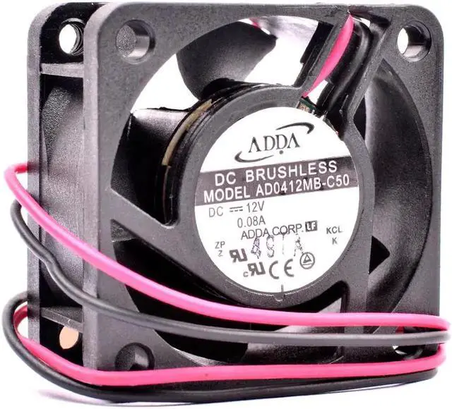 Alt view image 4 of 4 - Aomoproing AD0412MB-C50 4cm 4020 40mm fan 40x40x20mm DC12V 0.08A 2 lines ball mute switch cooling fan