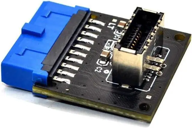Alt view image 2 of 6 - Aomoproing USB 3.1 Front Panel Socket to USB 3.0 20Pin Header Male Extension Cable Adapter for Motherboard Card 20P USB to Type-E Connector (1 Pcs)