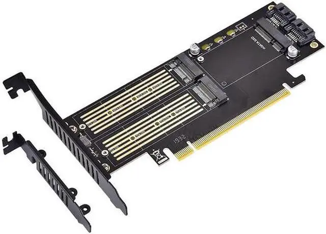 Main image of Aomoproing 3 in 1 M.2 and MSATA SSD Adapter Card SSD to PCIE Adapter, MSATA to SATA Adapter with Aluminum Heat Sink for Windows OS