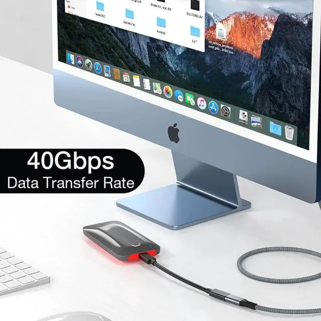 Alt view image 6 of 7 - Aomoproing  Thunderbolt 4 USB C Extension Cable USB4 Extend 40Gbps Charging Data Cable 8K@60Hz PD 5A/100W Type-C Data Wire for MacBook Pro, 1 ft. / 0.3M
