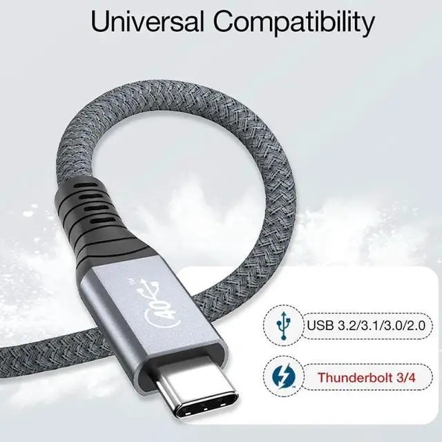 Alt view image 2 of 7 - Aomoproing  Thunderbolt 4 USB C Extension Cable USB4 Extend 40Gbps Charging Data Cable 8K@60Hz PD 5A/100W Type-C Data Wire for MacBook Pro, 1 ft. / 0.3M