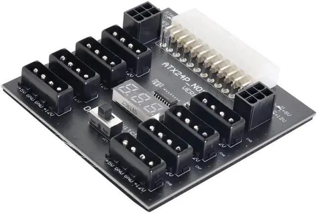 Alt view image 3 of 3 - Aomoproing For CHIA ETH BTC Mining Miner ATX PSU Server Power Board Power Supply Board 24Pin to IDE 8x 4Pin +2x 6Pin