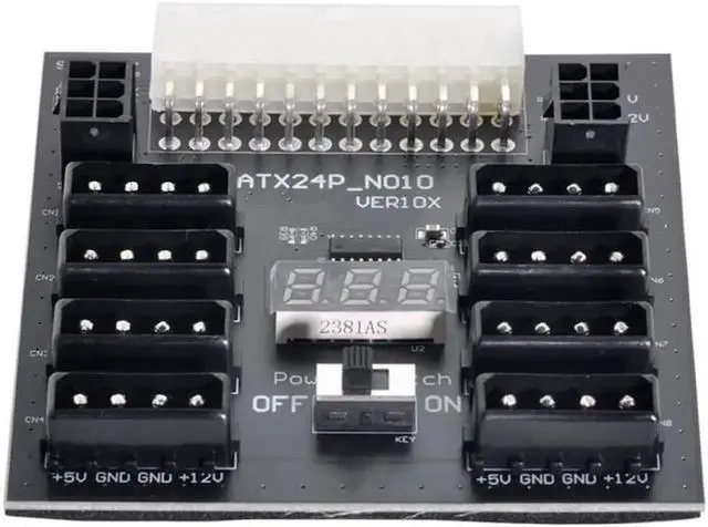 Alt view image 2 of 3 - Aomoproing For CHIA ETH BTC Mining Miner ATX PSU Server Power Board Power Supply Board 24Pin to IDE 8x 4Pin +2x 6Pin