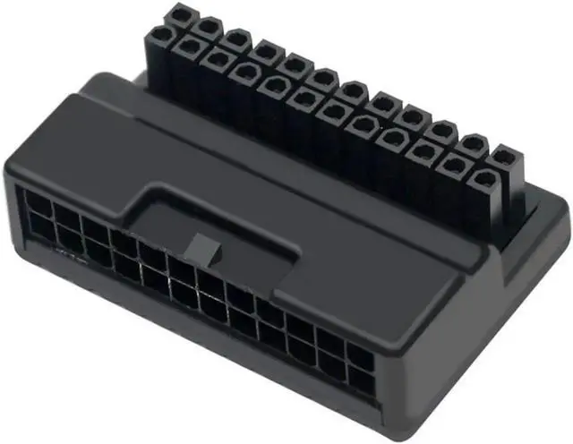 Alt view image 2 of 2 - Aomoproing FOR ATX 24 Pin To 90 Degree Power Plug Adapter Mainboard Motherboard Power Supply Cable Connectors DIY Mounting Accessessory