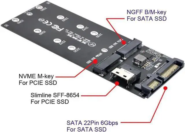 Main image of Aomoproing SFF-8654 to U2 Kit NGFF M-Key to Slimline SAS NVME PCIe SSD SATA Adapter