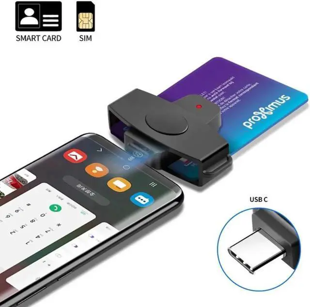 Alt view image 2 of 3 - Aomoproing 2021 USB Card Reader Smart CAC Card Reader Type-C Bank Tax Declaration SIM Card/IC Card/ID Card Military Card Reader