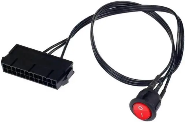 Main image of Aomoproing FOR 50cm Cable Copper Tin Wire 24-Pin Female ATX PSU PC Power Supply Starter Tester Start Up Jumper with ON/OFF Switch