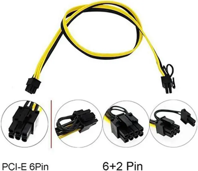 Main image of Aomoproing FOR 8 Pcs 6 Pin PCI-E To 8 Pin(6+2) PCI-E (Male To Male) GPU Power Cable 50Cm For Image Cards Mining Server Breakout Board