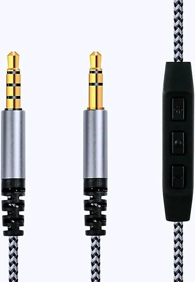 Alt view image 3 of 3 - Aomoproing 1.5m Audio Cable 3.5mm to Jack 3.5mm Speaker Line Aux Cable Male to Male with Mic to volume control for Headphone Car speaker