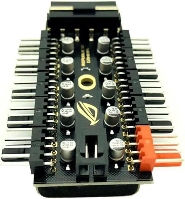 Alt view image 2 of 5 - Aomoproing XT-XINTE 1 to 10 Cooling Fan Hub Splitter LED Cable PWM 4Pin 12V Power Supply Speed Controller Adapter for Bitcoin Miner